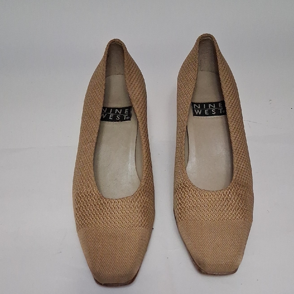 Nine West Woven Tan Slip-On Flats